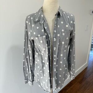GAP Boyfriend Fit Polka Dot Shirt